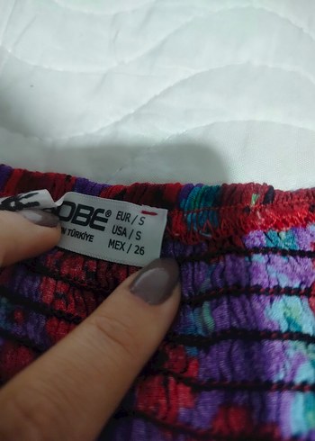 Uzun Mor Çiçekli Bohem Elbise - Görsel 3