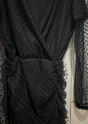Diğer Uzun Siyah Gotik V Yaka Kadın Elbise