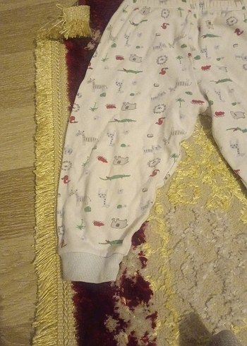 18-24 Ay Beden Beyaz Pamuklu Erkek Çocuk Rahat Pantolon