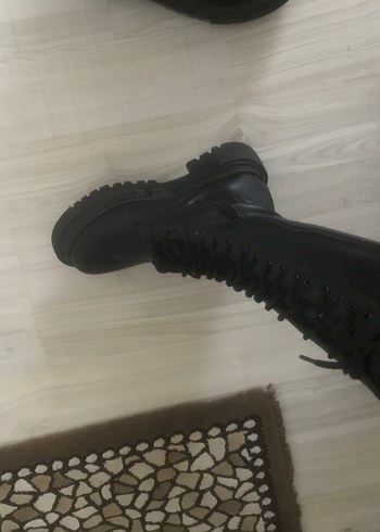 36 Beden Siyah kalın Topuklu Gotik Kadın Çizme