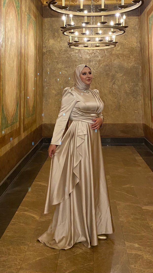 Krem Abiye Elbise (Kiralık) - Görsel 3