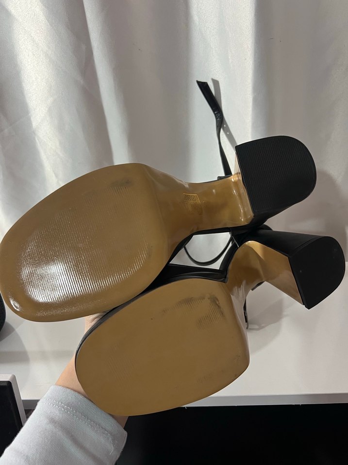 Siyah Platform Topuklu Kadın Gece Ayakkabısı - Görsel 5