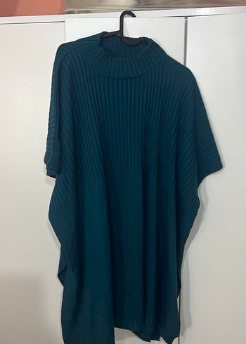 Kadın Lacivert Boğazlı Pliseli Yün Kazak UZUN TUNİK - Görsel 2