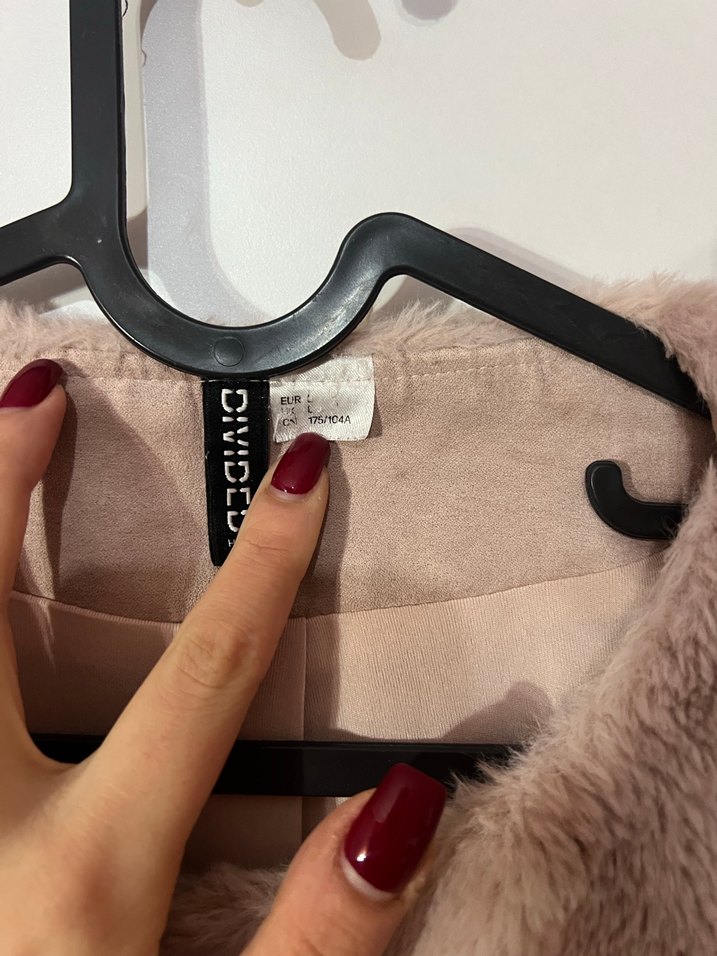 Pembe Kadın Kürk Detaylı Midi Boy Ceket - Görsel 3