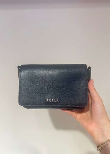 Beden siyah Renk Furla Zincir Detaylı Siyah Deri Kadın Çanta