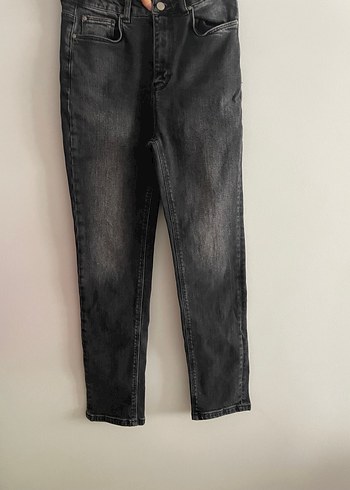 Gri Kadın Denim Normal Kesim Pantolon - Görsel 2