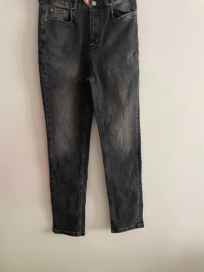 Gri Kadın Denim Normal Kesim Pantolon - Görsel 2