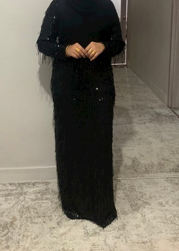 Diğer Siyah Uzun Kollu Gotik Abiye Elbise
