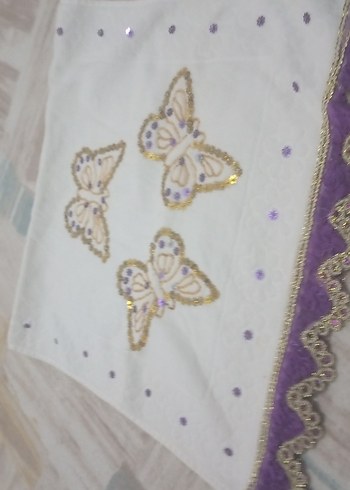 Mor Nakışlı Geleneksel Havlu - Görsel 5