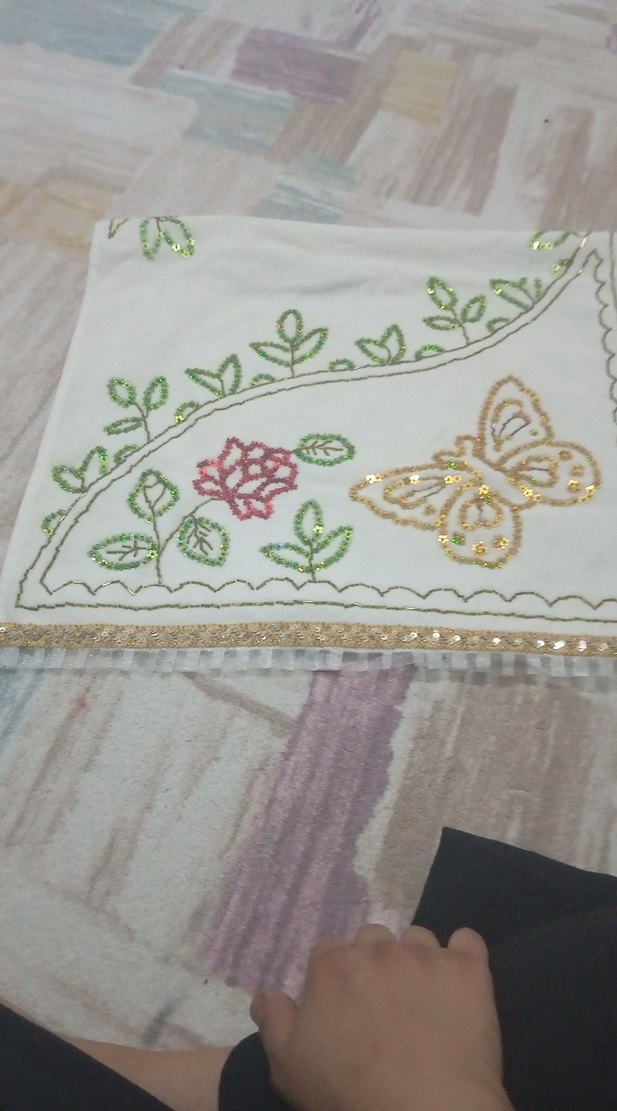 Nakışlı Beyaz Mutfak Havlusu - Görsel 3