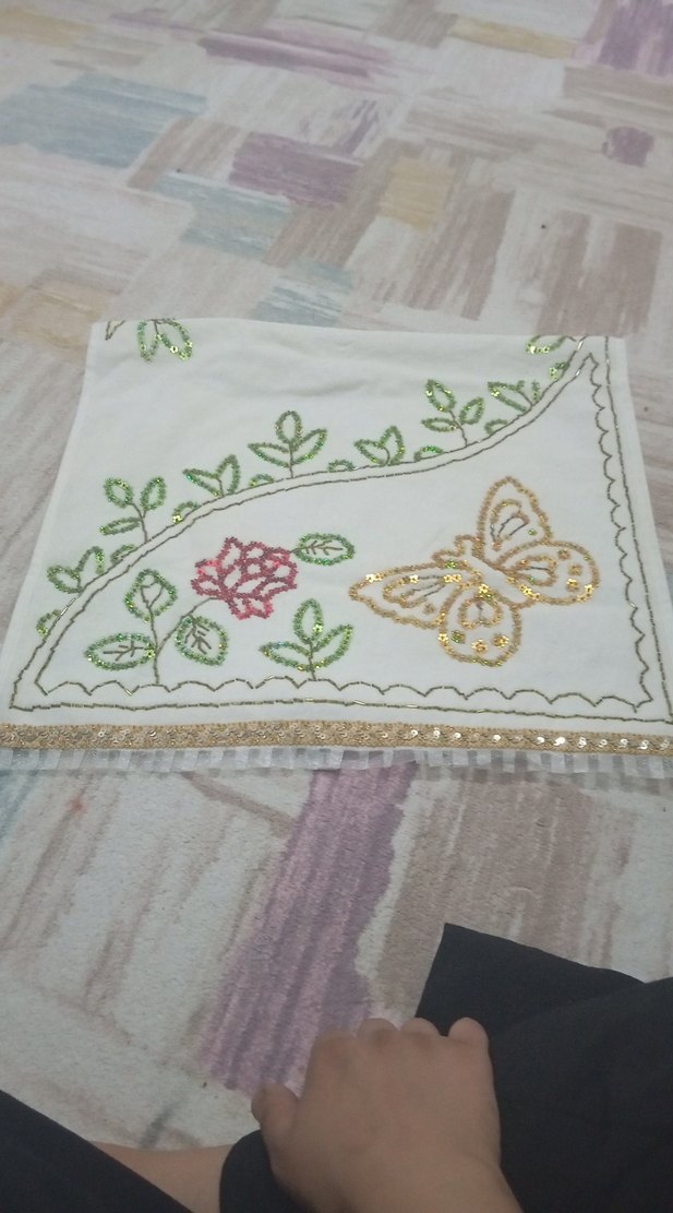 Nakışlı Beyaz Mutfak Havlusu - Görsel 4