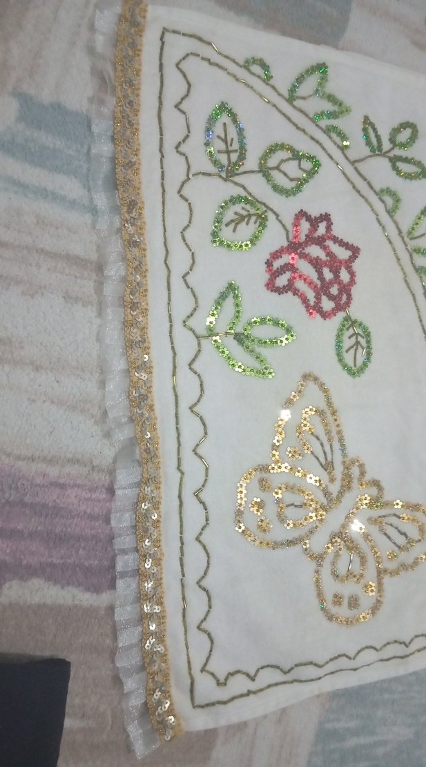 Nakışlı Beyaz Mutfak Havlusu - Görsel 2