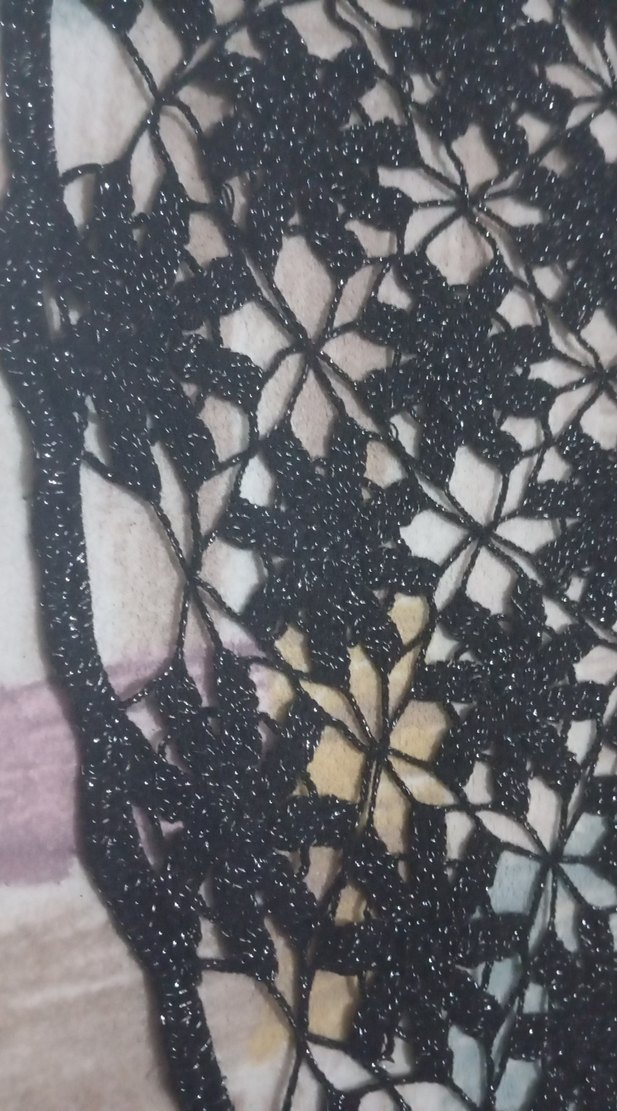 Siyah Dantel Detaylı Kadın Panço - Görsel 3