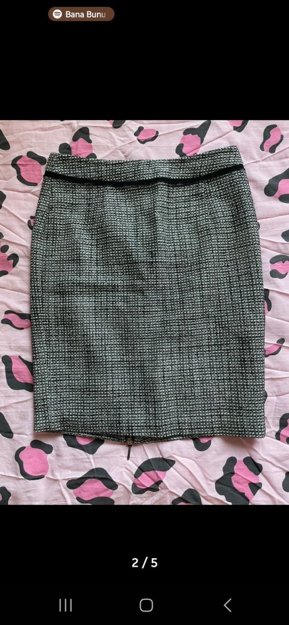 Gri Kemerli Mini Kalem Etek - Görsel 2