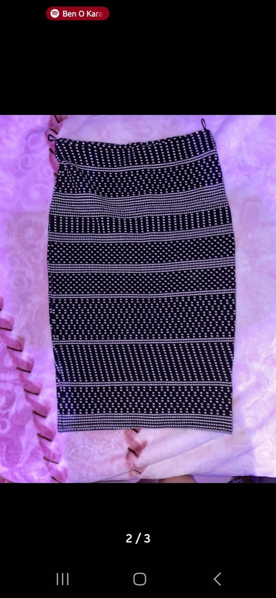 Kadın  Desenli Uzun Kalem Etek - Görsel 2