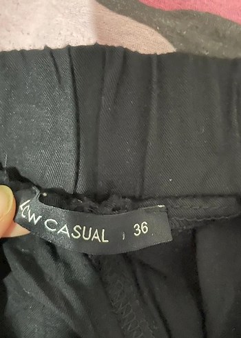 Kadın Siyah Keten Kumaş Kapri - Görsel 2