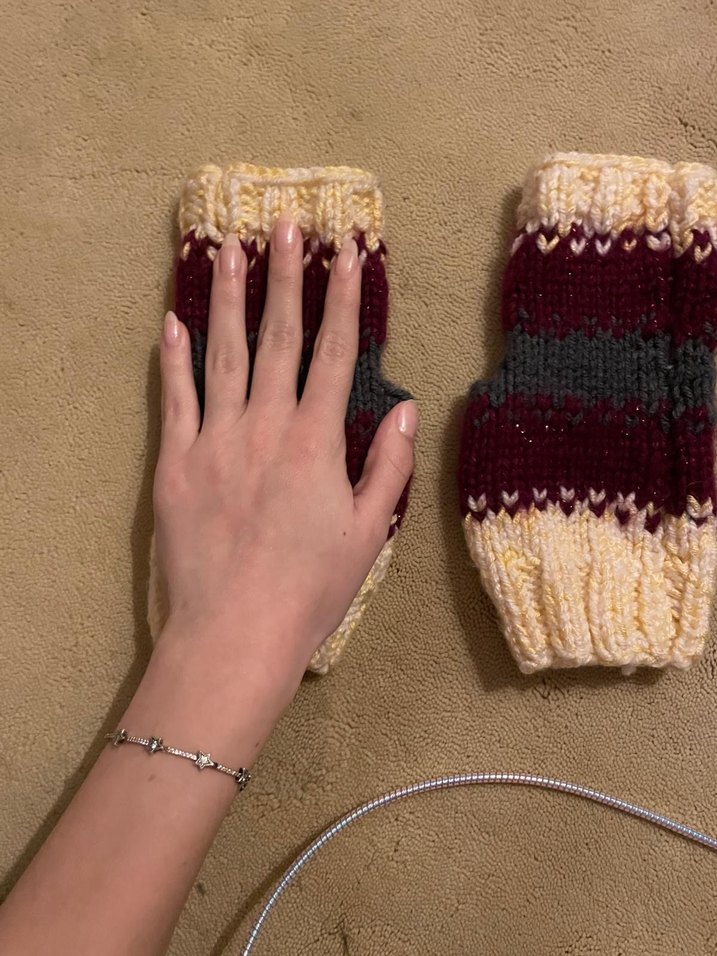Bordo Örgü Kadın Eldiven - Görsel 2