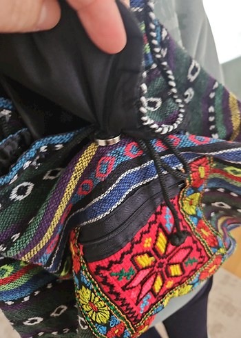 Renkli Nakışlı Bohem Kadın Sırt Çantası - Görsel 4