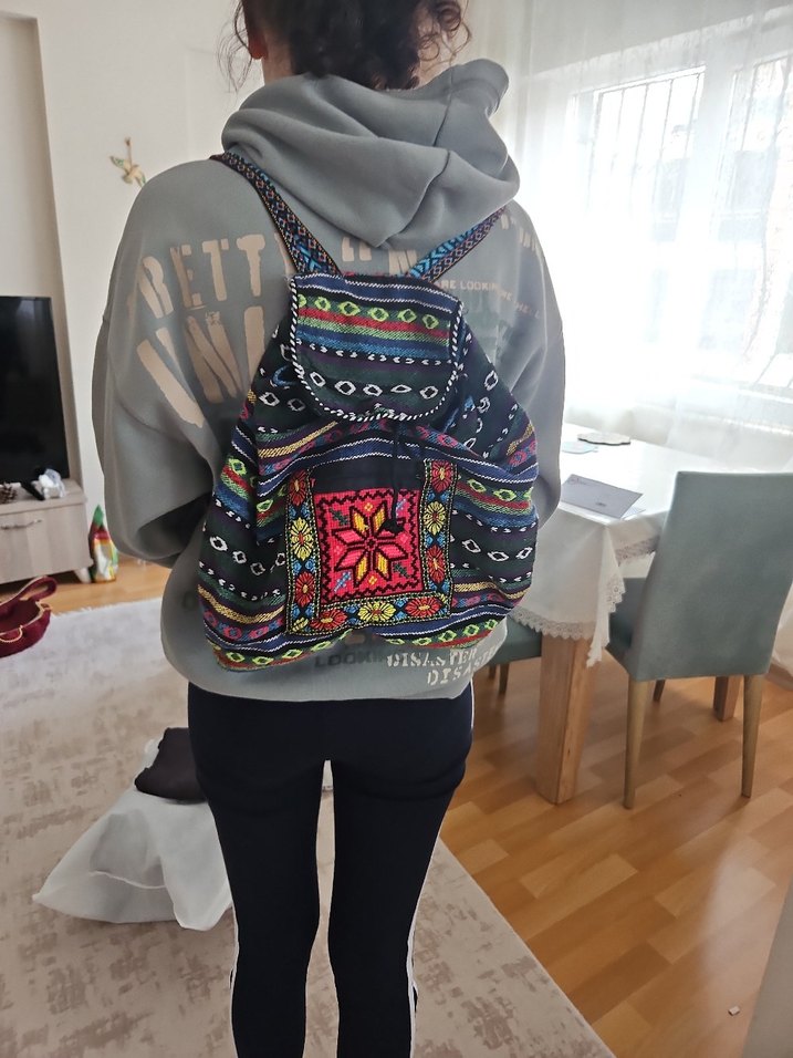 Renkli Nakışlı Bohem Kadın Sırt Çantası - Görsel 3