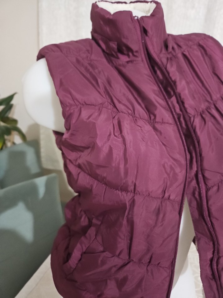 Bordo Fermuarlı çocuk Yelek - Görsel 2