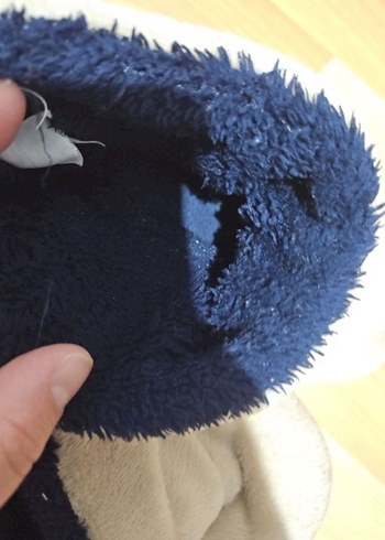 Erkek Çocuk Bej Sıcak Kürklü Ev Terliği - Görsel 5