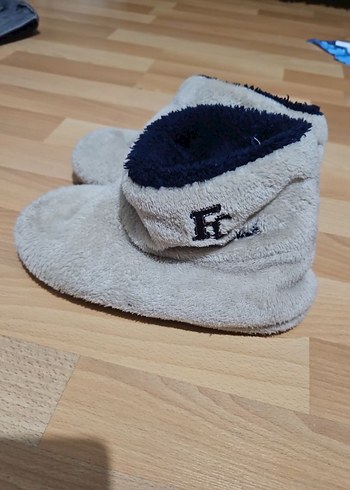 Erkek Çocuk Bej Sıcak Kürklü Ev Terliği - Görsel 2