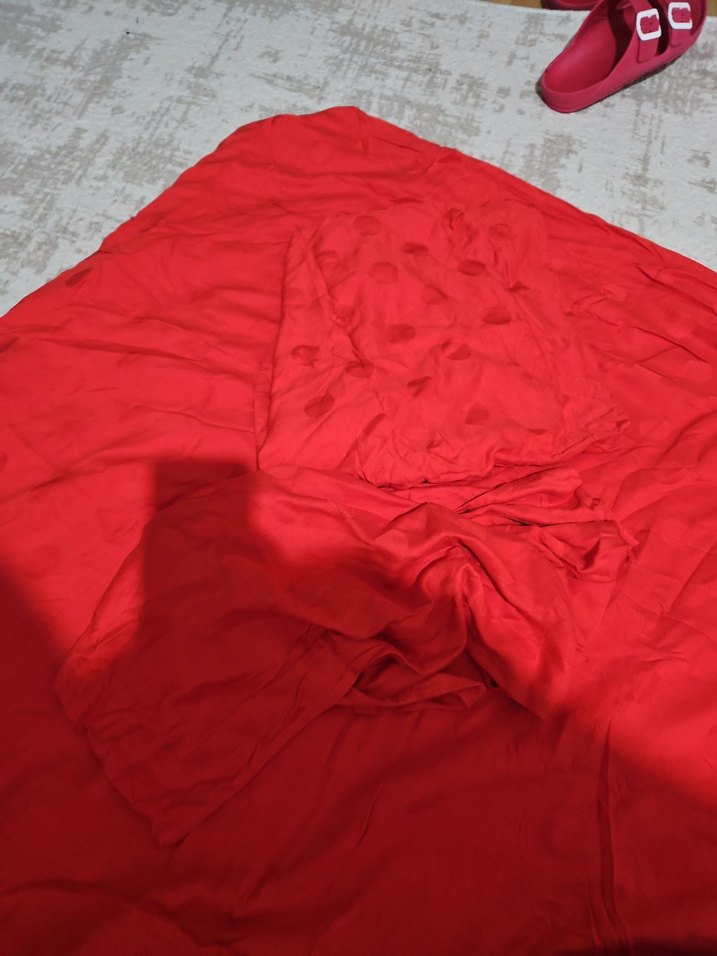 Kırmızı Düz Nevresim Takımı - Görsel 5