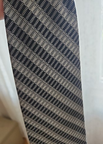 Gri Çizgili Erkek Kravat - Görsel 2