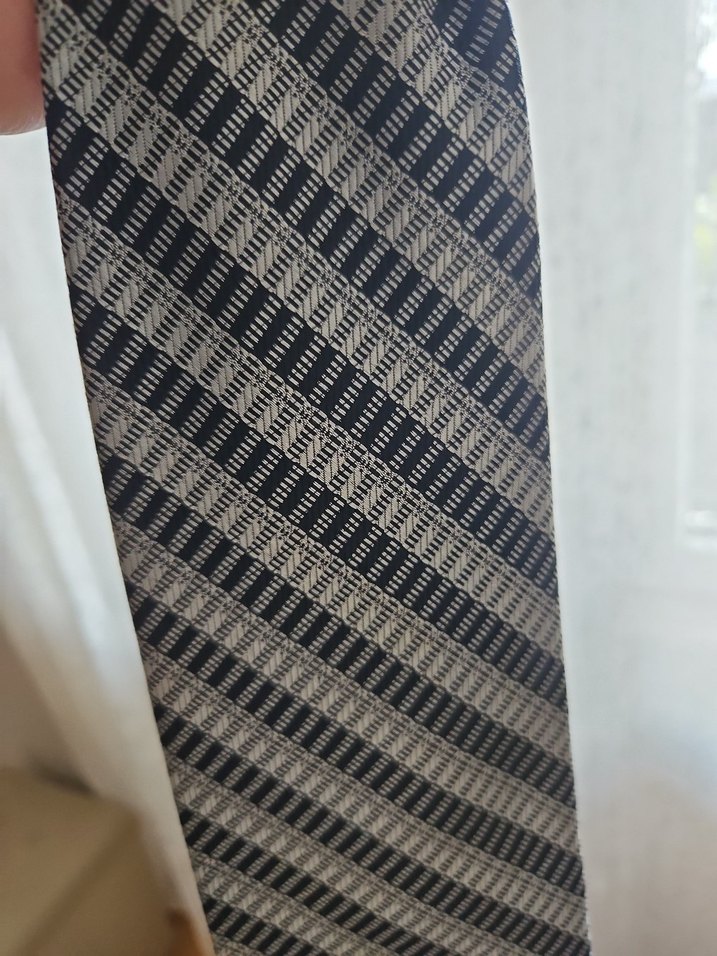 Gri Çizgili Erkek Kravat - Görsel 2