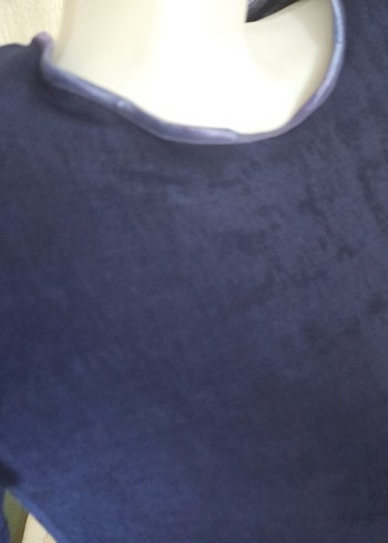 Lacivert Kısa Kollu Salaş tişört - Görsel 2