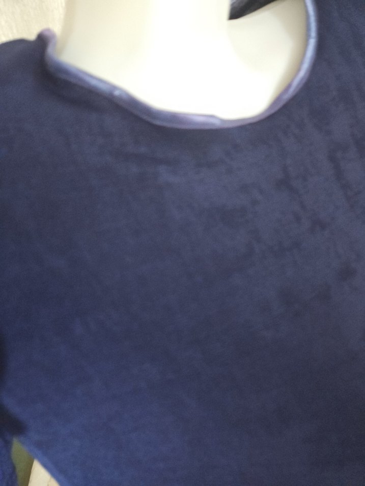 Lacivert Kısa Kollu Salaş tişört - Görsel 2
