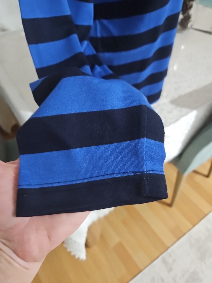 Mavi Çizgili Erkek Kazak - Görsel 4