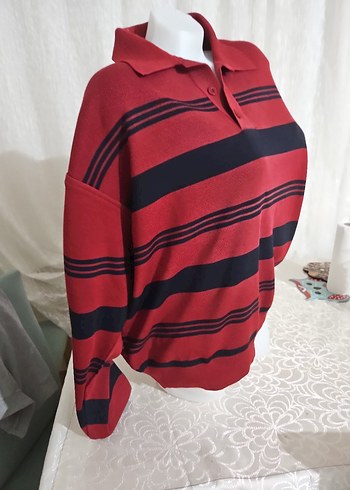 Bordo Siyah Çizgili Örgü Erkek Kazak - Görsel 5