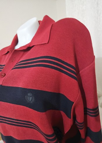 Bordo Siyah Çizgili Örgü Erkek Kazak - Görsel 2