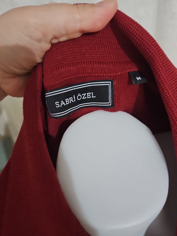 Bordo Siyah Çizgili Örgü Erkek Kazak - Görsel 4