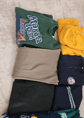 Erkek Çocuk Renkli Baskılı Yeşil Sweatshirt - Görsel 7