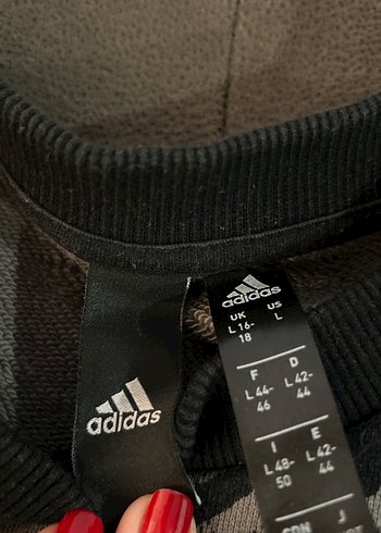 Adidas Gri Desenli Sokak Stili Leopar Desenli Kadın Sweat