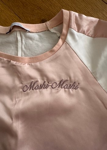 Zara Kadin Pembe Pamuklu x Saten Kısa Kollu Zara Tişört
