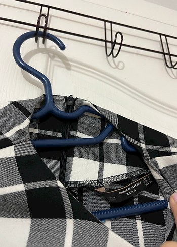 Kısa Kollu Ekose Mini Elbise - Görsel 4