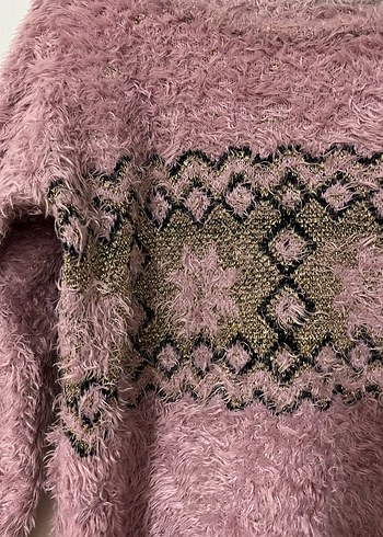 Pembe Bohem Kadın Triko Kazak - Görsel 2