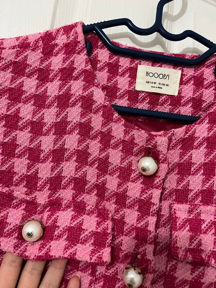 Pembe Desenli Düğmeli Yelek - Görsel 4