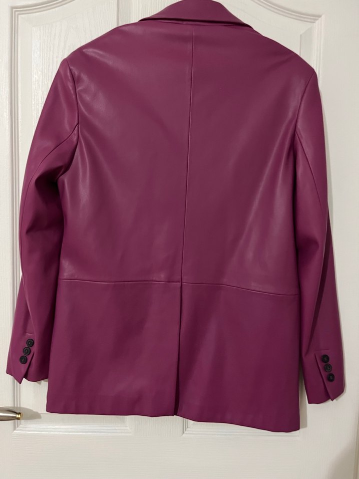 Deri Düğmeli Kadın Ceket - Görsel 4