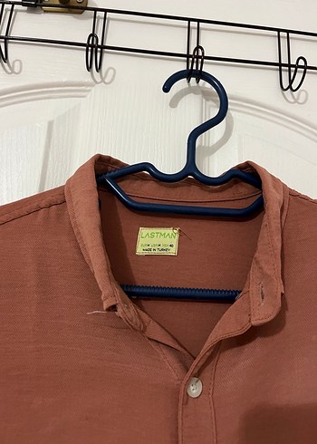 Düğmeli Kahverengi Keten Uzun Kollu Gömlek - Görsel 2