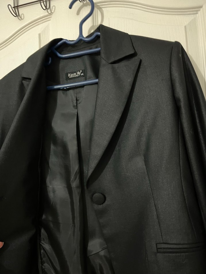 Siyah Düğmeli Kadın Blazer Ceket - Görsel 2