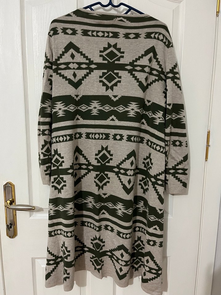 Bohem Uzun Örme Kadın Hırka - Görsel 3