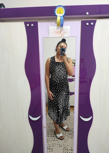 Desigual Siyah Leopar Desenli Midi Elbise