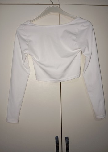 Uzun Kollu Beyaz Kadın Bluz - Görsel 2