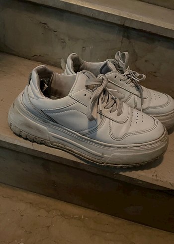 fil dişi rengi yüksek taban Platform Kadın Spor Ayakkabı - Görsel 3