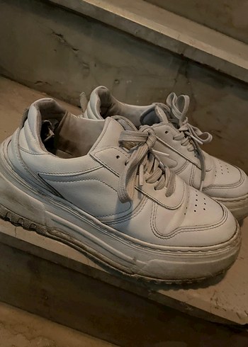 fil dişi rengi yüksek taban Platform Kadın Spor Ayakkabı - Görsel 4