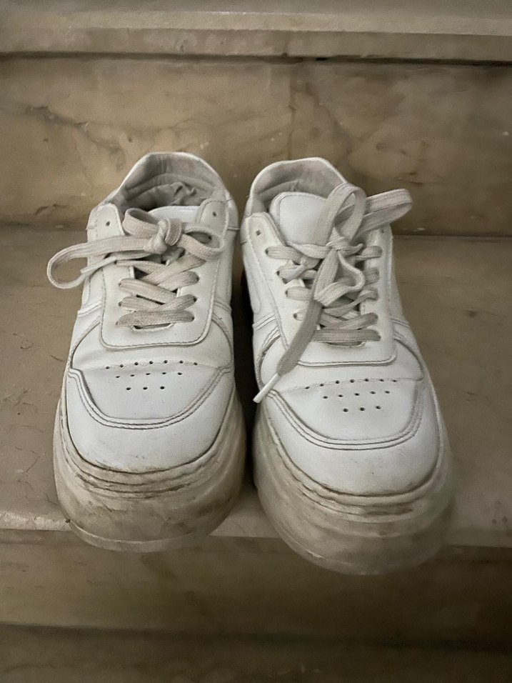 fil dişi rengi yüksek taban  Platform Kadın Spor Ayakkabı - Görsel 5